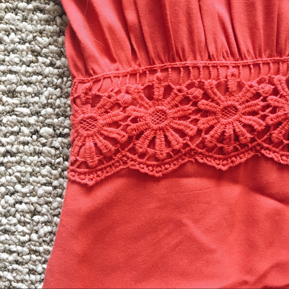 Lauren Conrad red lace trim dress - Picture 4 of 7